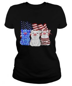 Pigs American Flag  Classic Ladies