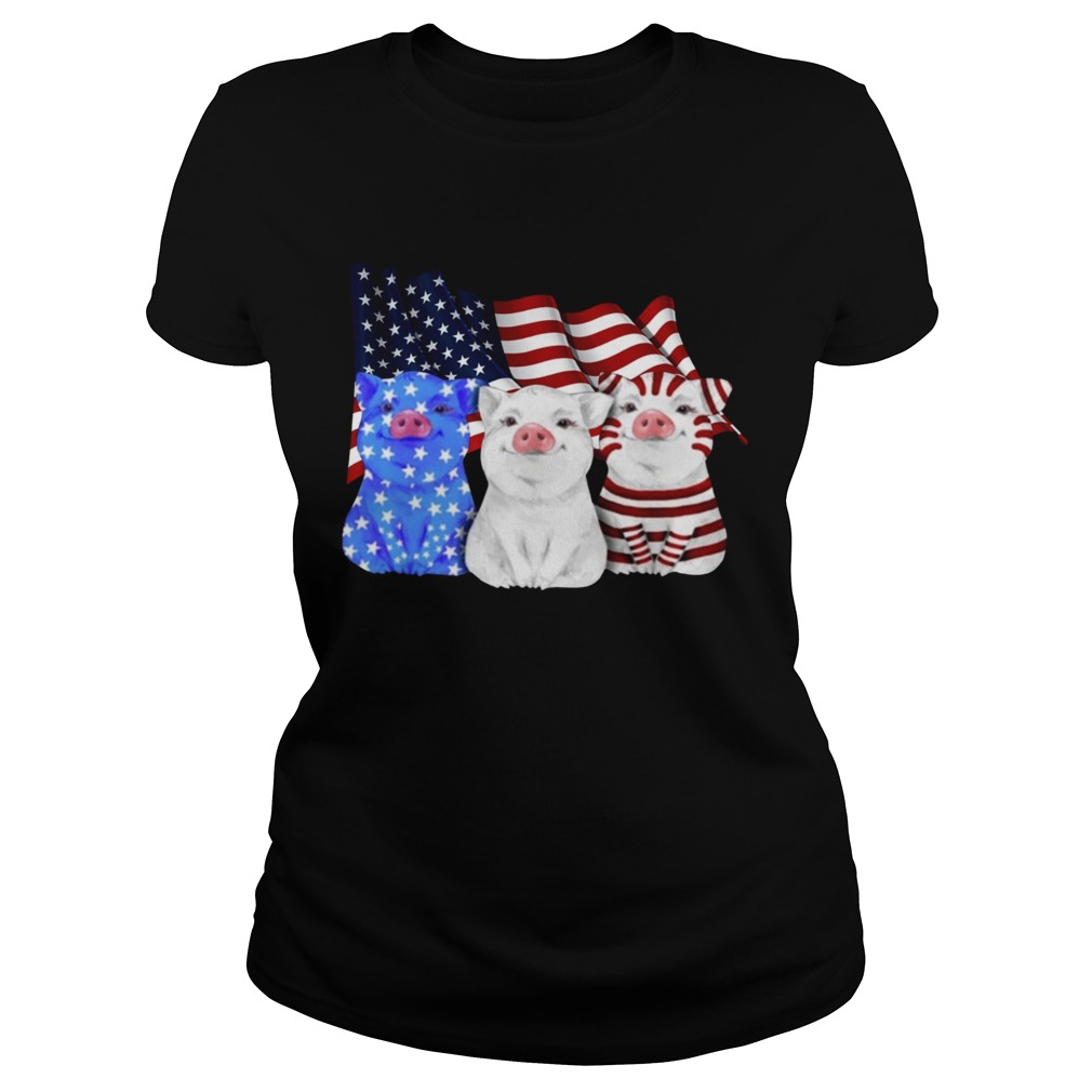 Pigs American Flag Classic Ladies