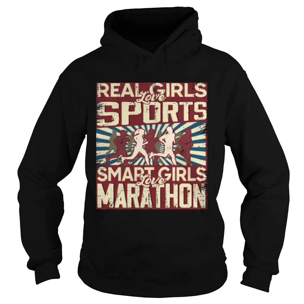 Real Girls Love Sports Smart Girls Love Marathon Hoodie