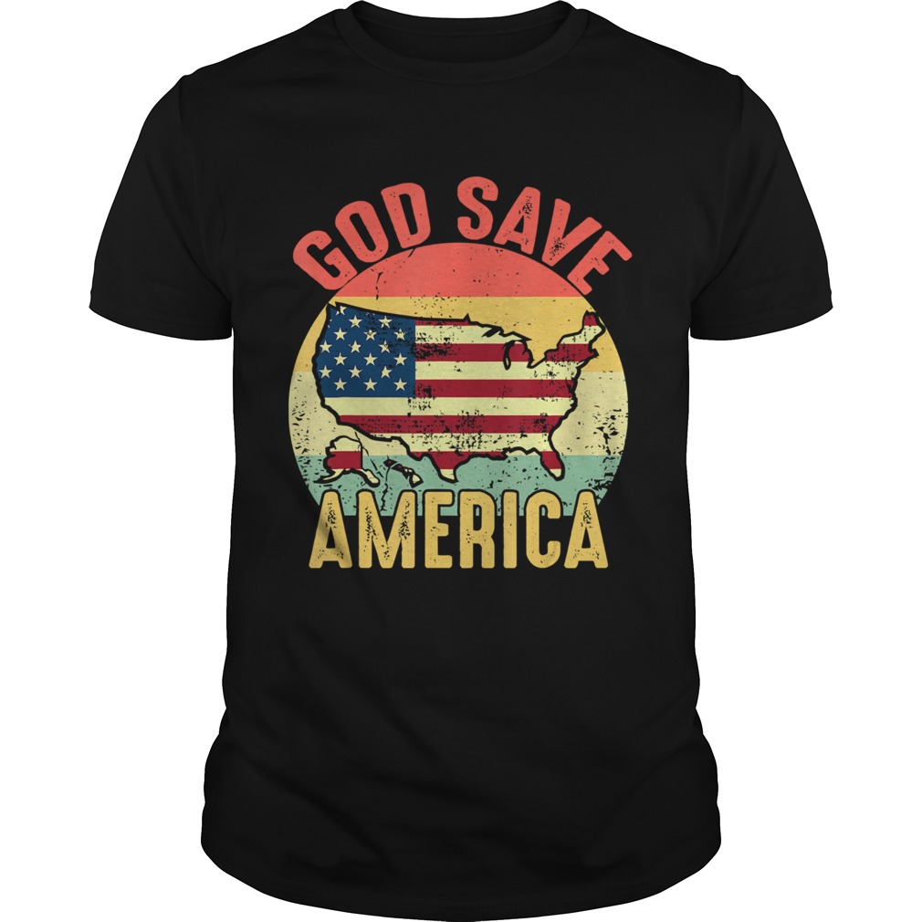 Retro Vintage God Save America US Flag Patriotic American shirt