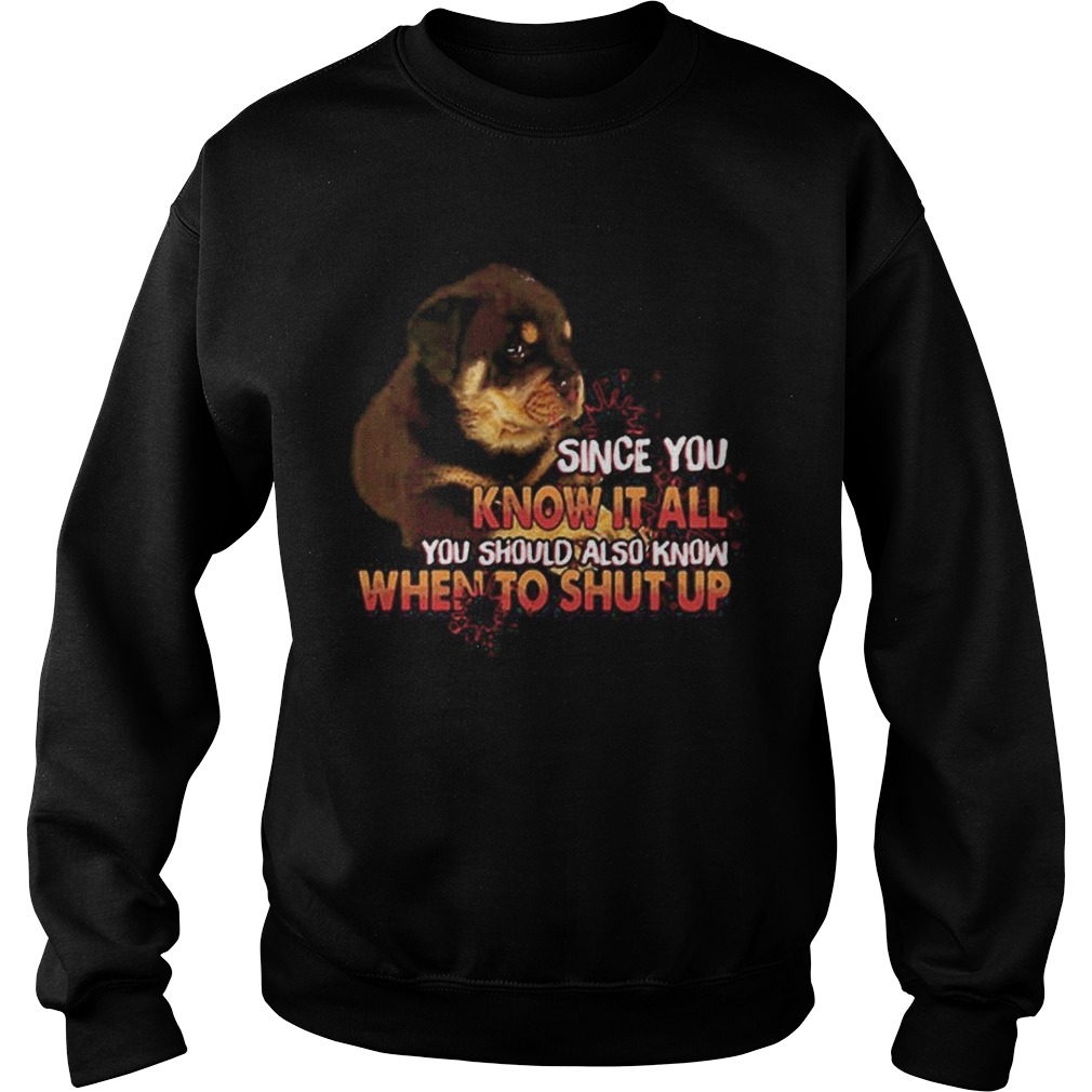 Since You Know It All You Should Also Know When To Shut Up Sweatshirt