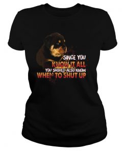 Since You Know It All You Should Also Know When To Shut Up shirt