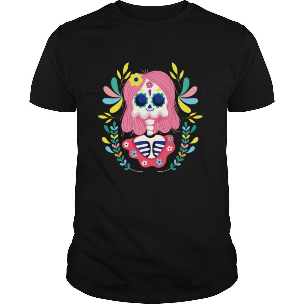 Skeleton Girl Dia De Muertos Day Dead shirt