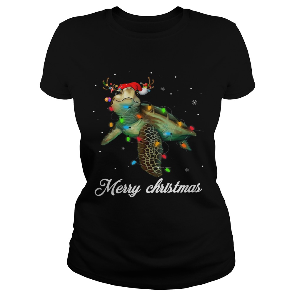 Turtle Light Merry Christmas Classic Ladies