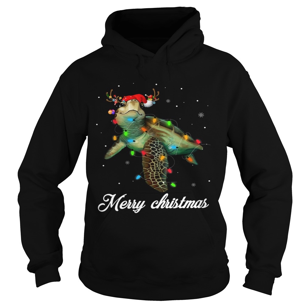 Turtle Light Merry Christmas Hoodie