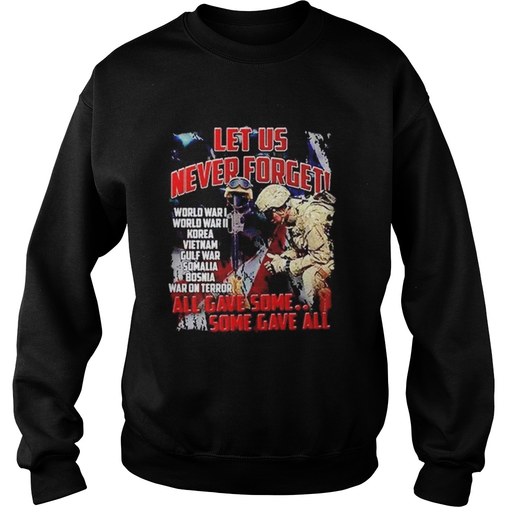 Veteran Let Us Never Forget All Gave Some Some Gave All Sweatshirt