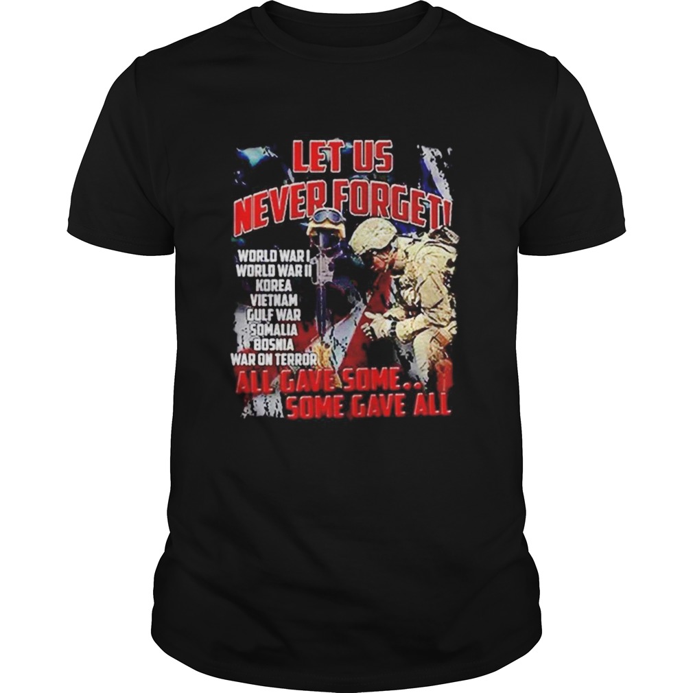 Veteran Let Us Never Forget All Gave Some Some Gave All shirt