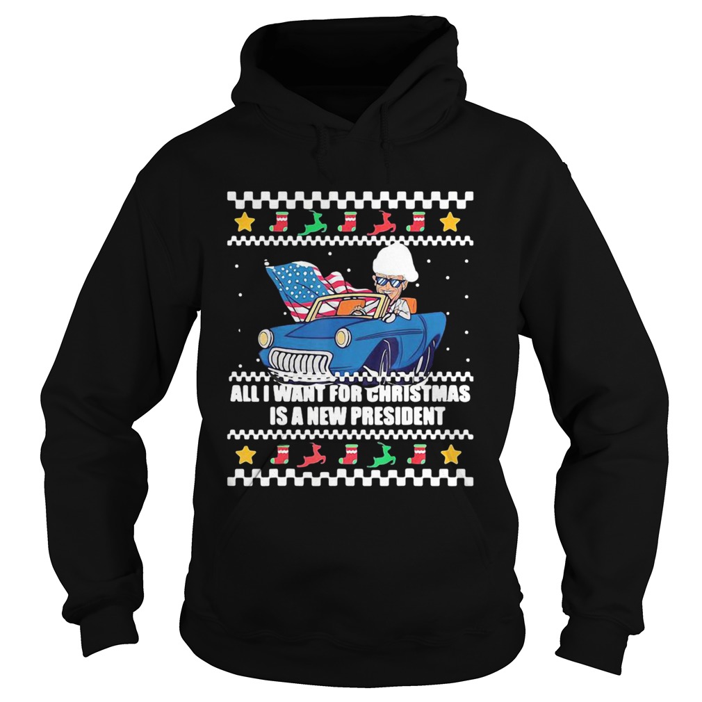 All I Want For Christmas Is A New President Biden Meme Ugly Christmas Hoodie