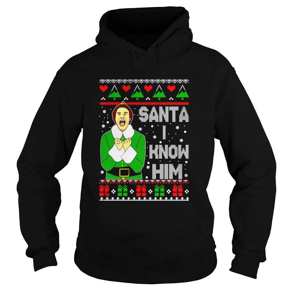 Buddy the elf Santa I know him christmas Hoodie