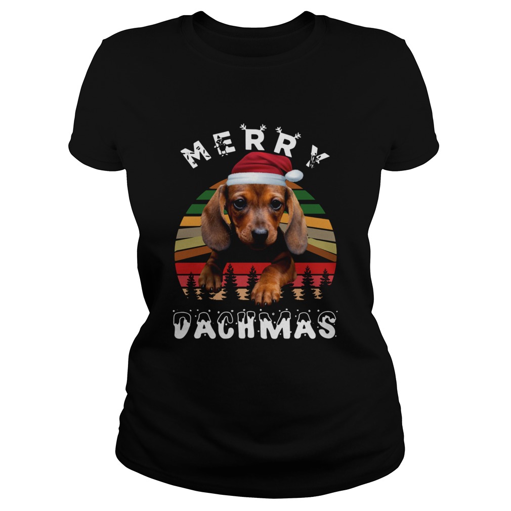 Dachshund Santa Merry Dachmas Christmas Vintage Retro Classic Ladies