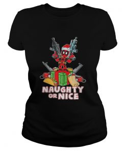 Deadpool Naughty Or Nice Merry Christmas  Classic Ladies