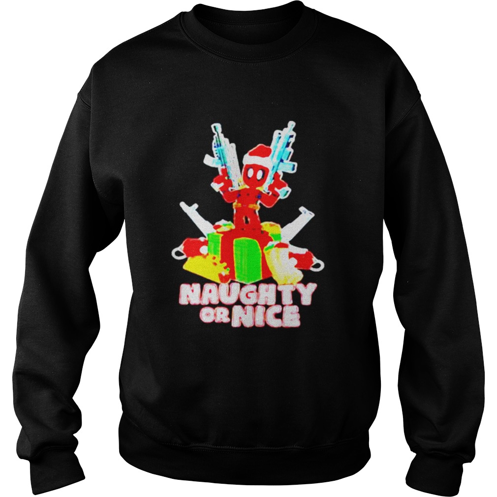 Deadpool Naughty Or Nice Merry Christmas Sweatshirt