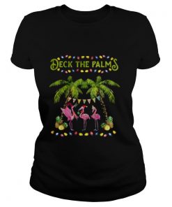 Deck The Palms Merry Flamingo Christmas shirt