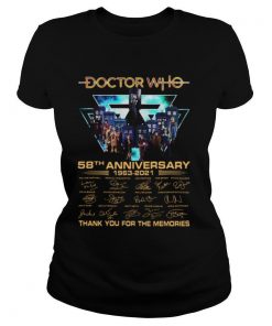 Doctor Who 58th Anniversary 1963 2021 Thank You For The Memories Signatures shirt