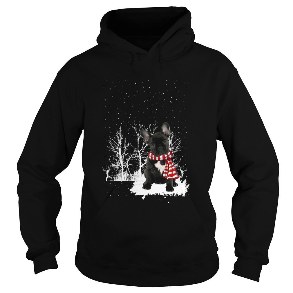 French Bulldog Snow Scarf Christmas  Hoodie