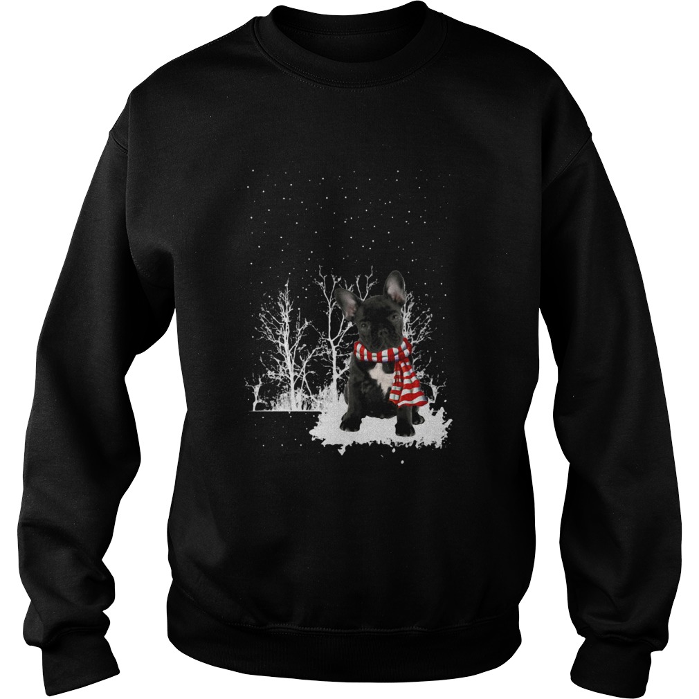 French Bulldog Snow Scarf Christmas  Sweatshirt