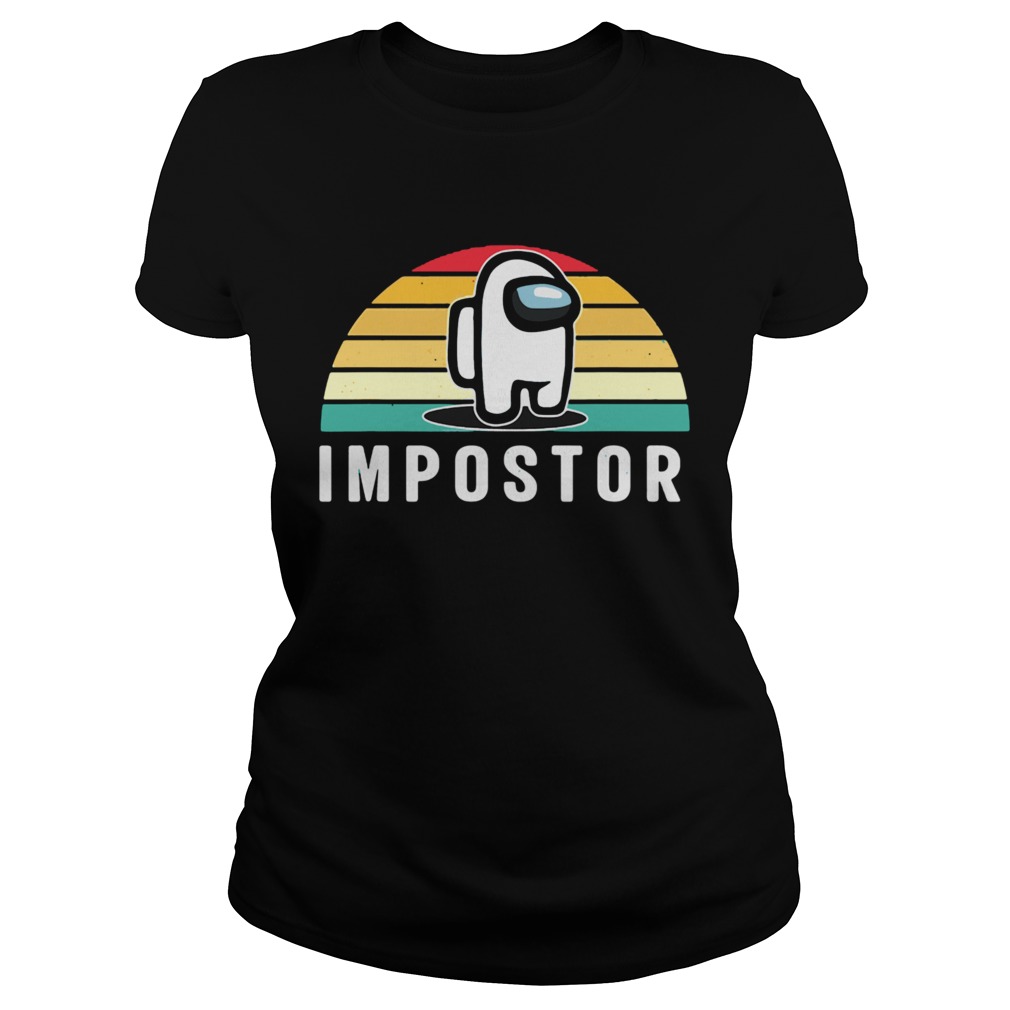 Gaming Meme Impostor Among Game Us Sus Gift Vintage Sunset  Classic Ladies