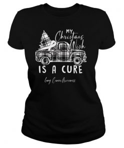 My Christmas Wish Is A Cure Lung Cancer Awareness Pine Ribbon Lung Cancer Awareness shirt