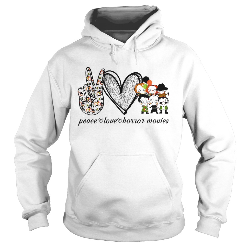 Peace Love Horror Movies Hoodie