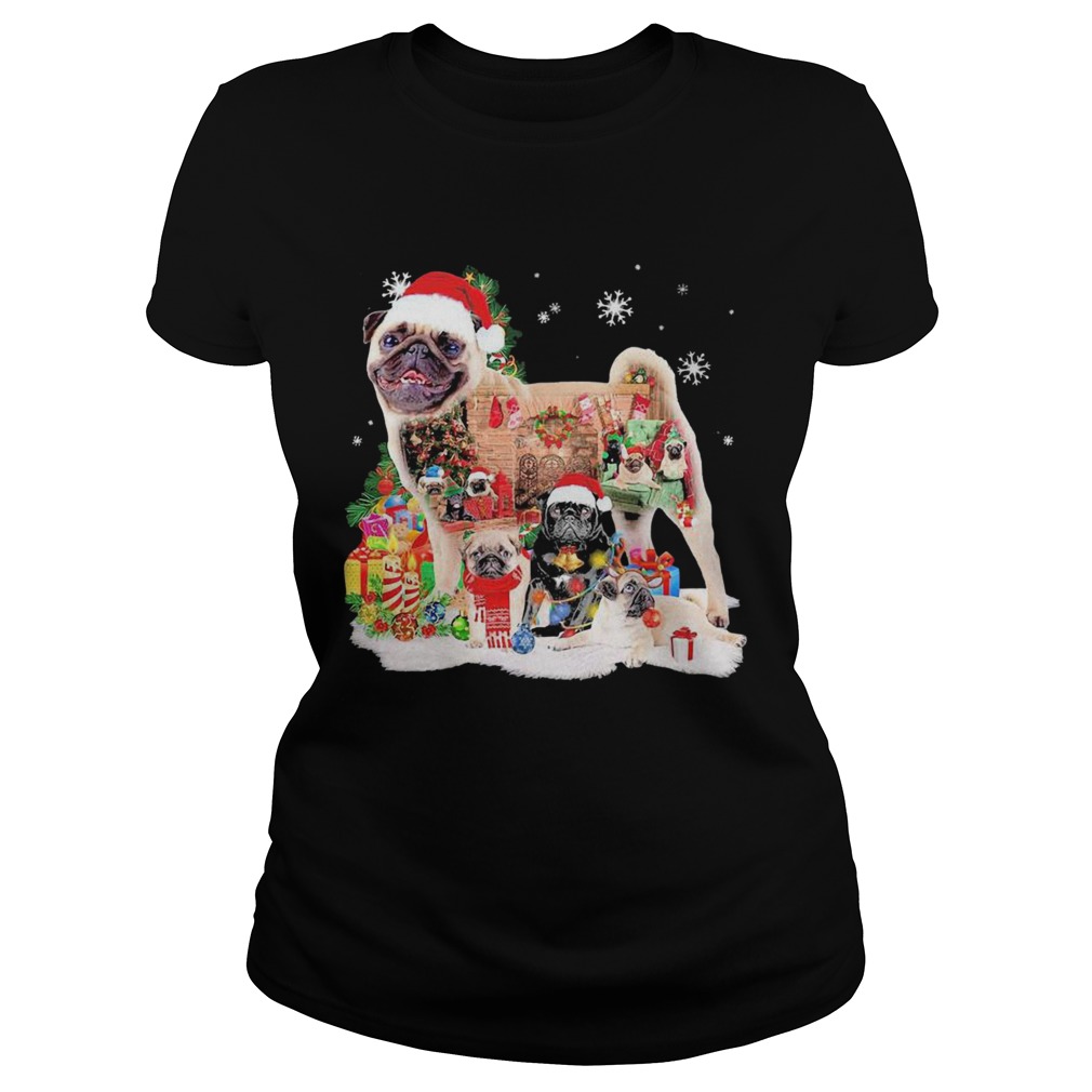 Pugs Hat Santa Happy Merry Christmas 2020  Classic Ladies