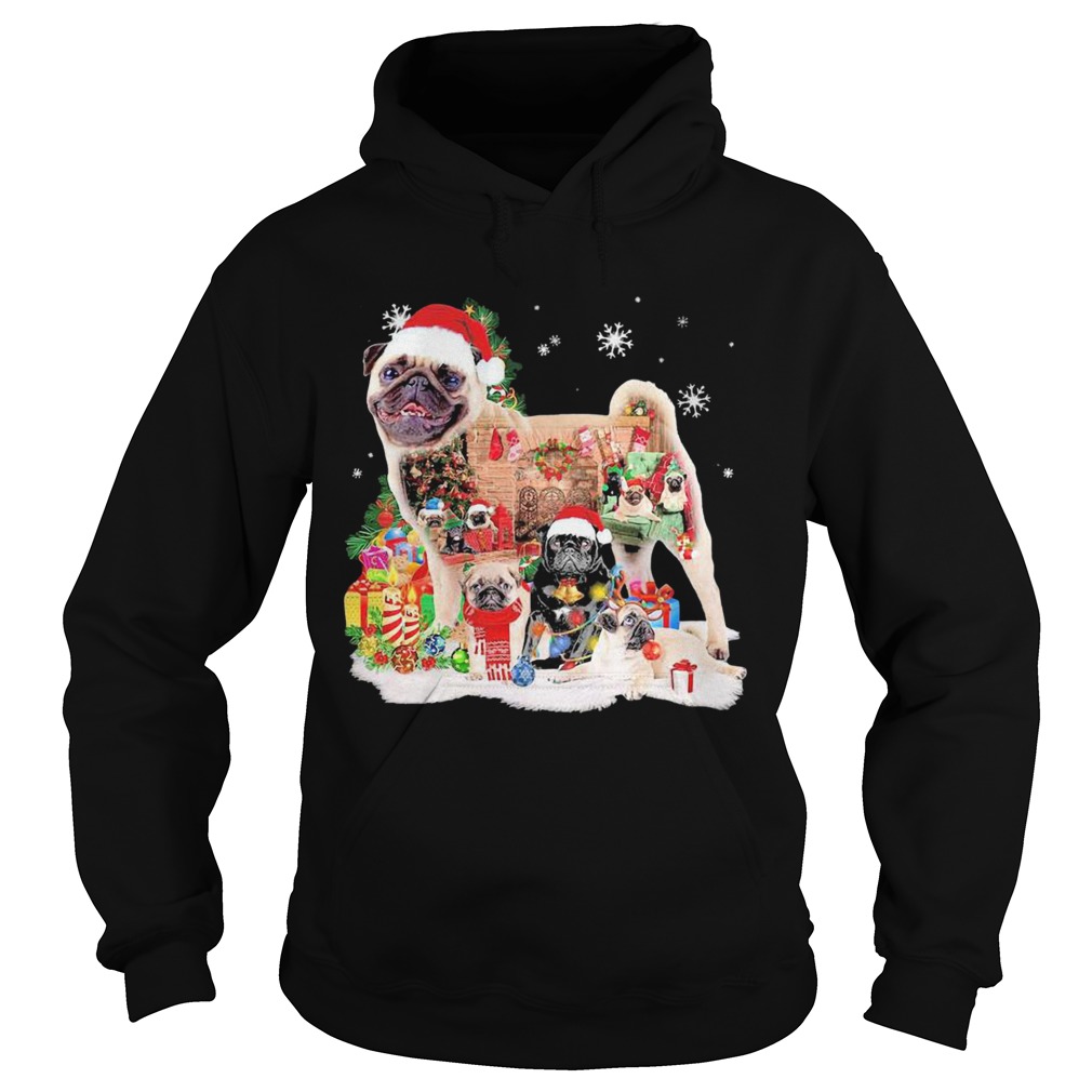 Pugs Hat Santa Happy Merry Christmas 2020  Hoodie