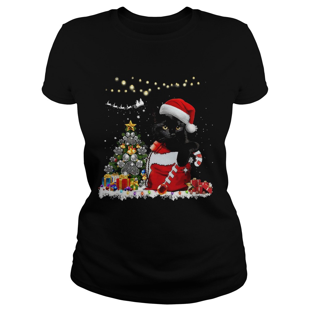 Santa Black Cat Christmas  Classic Ladies