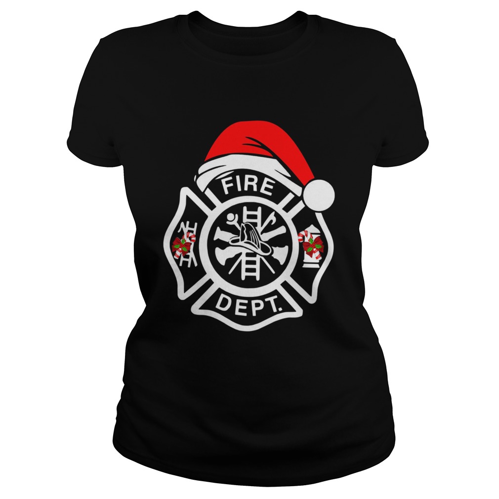 Santa Fire Dept Merry Christmas Classic Ladies