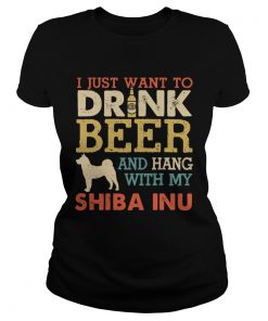 Shiba Inu Dad Drink Beer Hang With Dog Vintage  Classic Ladies