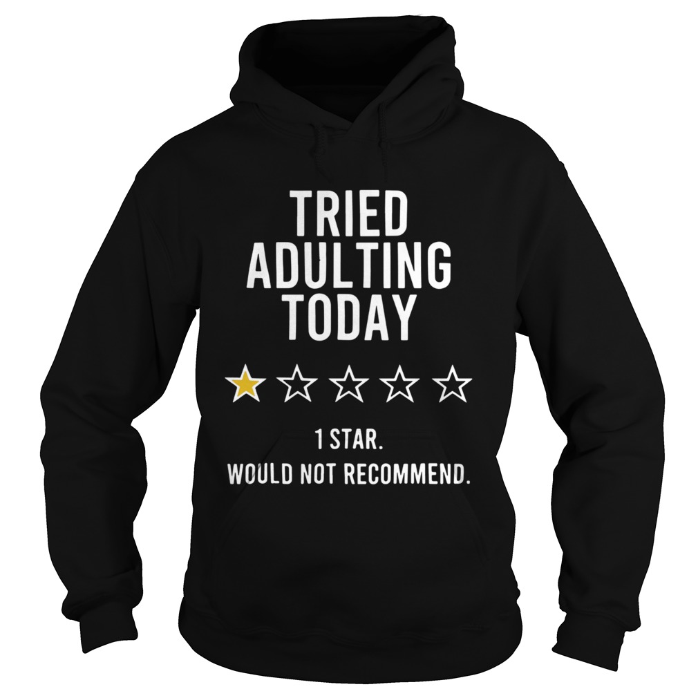 Tried Adulting Today 1 Star Would Not Recommend  Hoodie