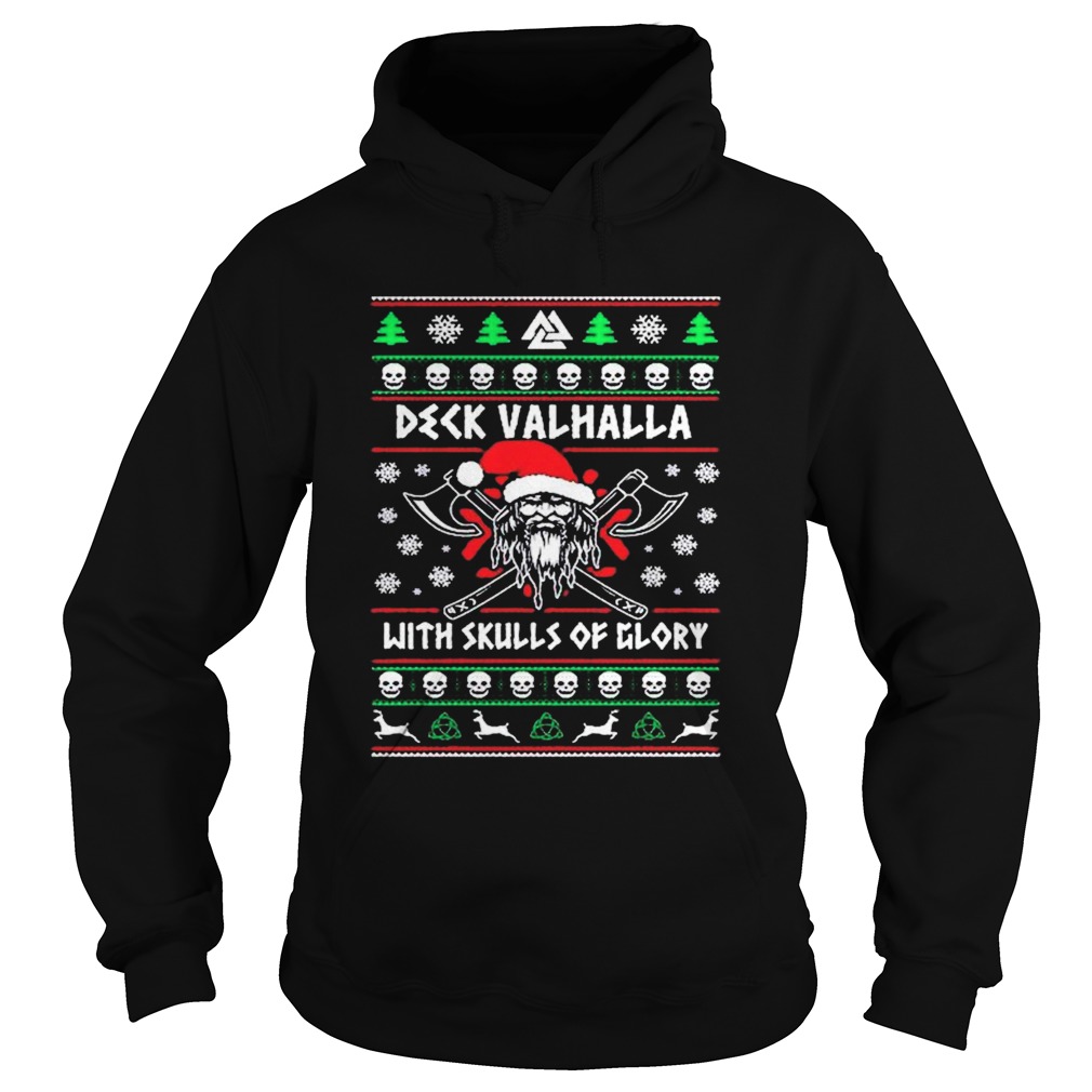 Viking Deck Valhalla with skulls of Glory Christmas  Hoodie