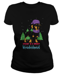 Walking In A Weiner Wonderland Dachshund Christmas Snow  Classic Ladies