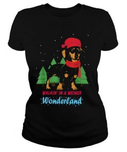 Walking In A Weiner Wonderland Dachshund Christmas Snow shirt