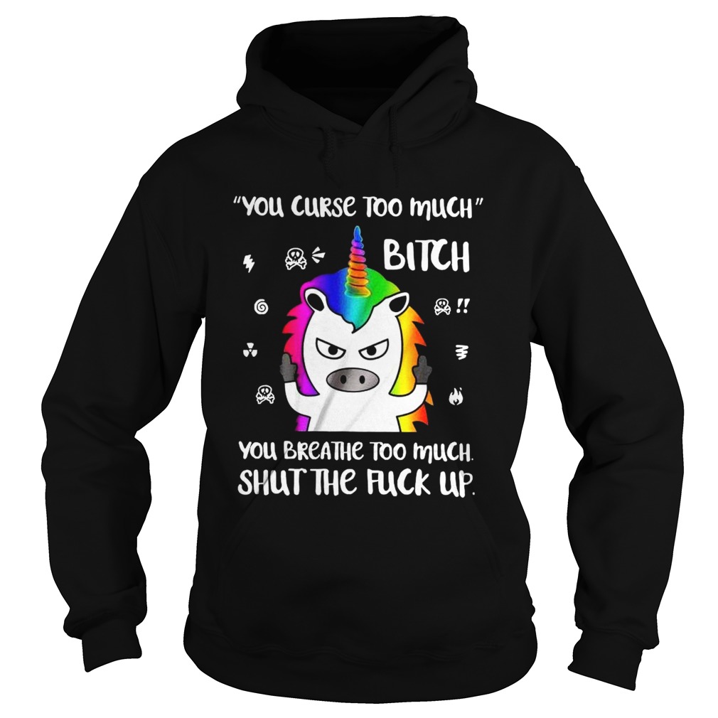 You Curse Too Much Bitch You Breathe Too Much Shut The Fuck Up Hoodie