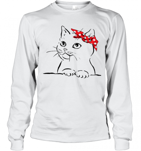 Cat White Kitty Kitten Outfit T-Shirt Long Sleeved T-shirt 