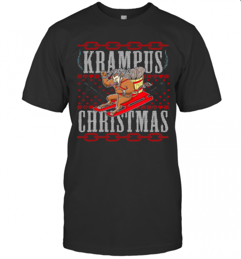 Krampus Christmas Sledding T-Shirt