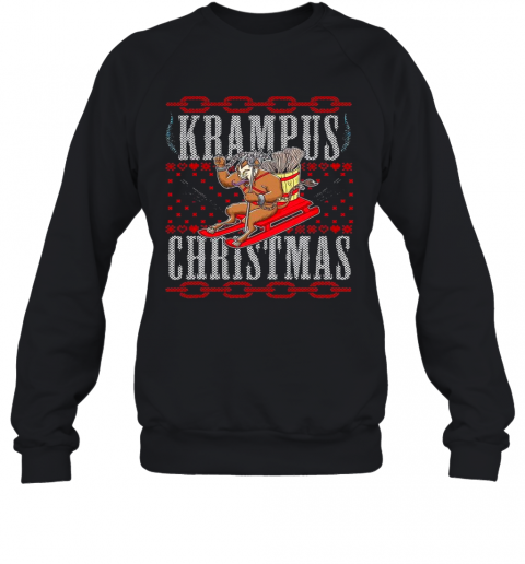 Krampus Christmas Sledding T-Shirt Unisex Sweatshirt