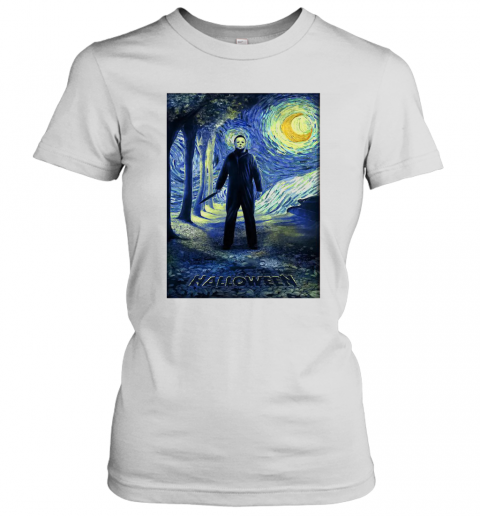 Michael Myers Starry Night Halloween T-Shirt Classic Women's T-shirt