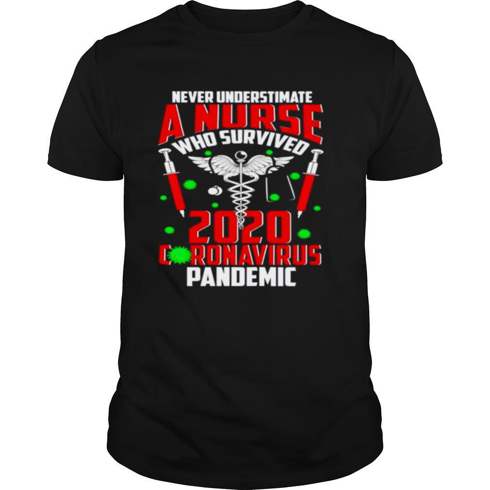 Never underestimate a Nurse who survived 2020 Coronavirus pandemic shirt