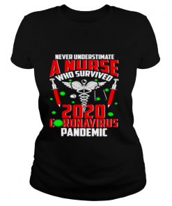 Never underestimate a Nurse who survived 2020 Coronavirus pandemic shirt