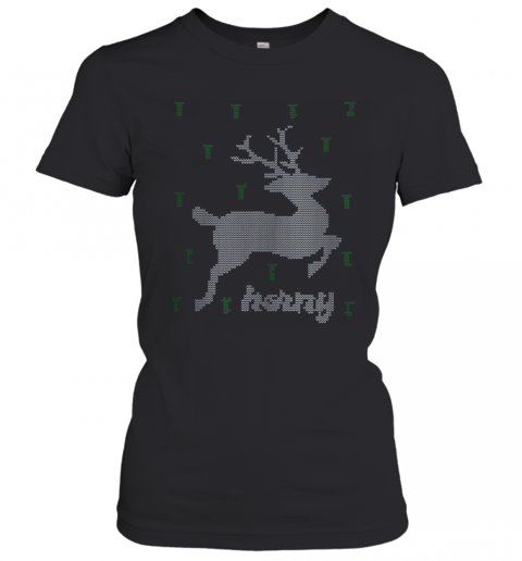 Reindeer Horny Ugly Christmas T-Shirt Classic Women's T-shirt