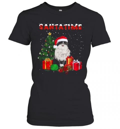 Santatime Cat Merry Christmas Tree Gift T-Shirt Classic Women's T-shirt