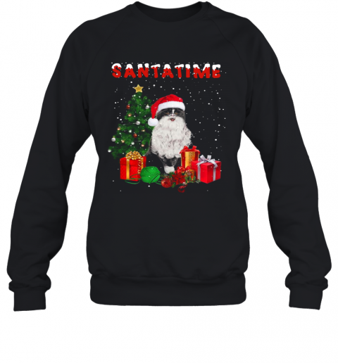 Santatime Cat Merry Christmas Tree Gift T-Shirt Unisex Sweatshirt