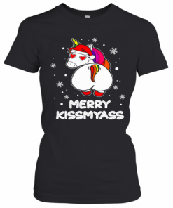 Unicorn Merry Kissmyass Ugly Christmas T-Shirt Classic Women's T-shirt