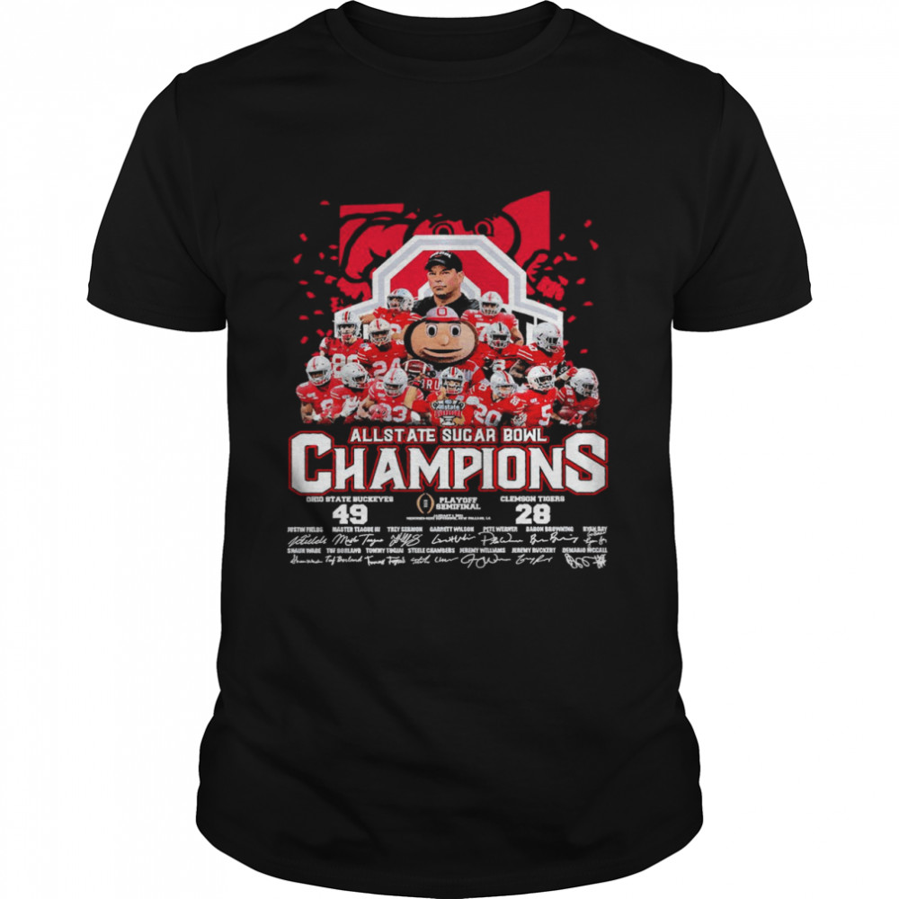 Allstate Sugar Bowl Champions Ohio State Buckeyes 49 Clemson Tigers 28 Signatures shirt