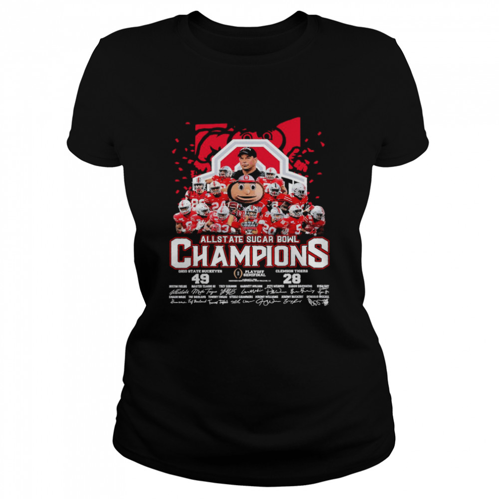 Allstate Sugar Bowl Champions Ohio State Buckeyes 49 Clemson Tigers 28 Signatures  Classic Women's T-shirt