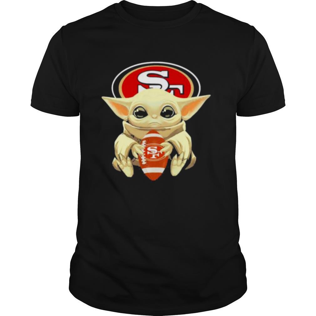 Baby Yoda hug San Francisco 49ers shirt