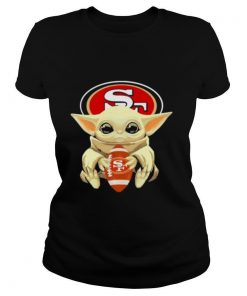 Baby Yoda hug San Francisco 49ers shirt