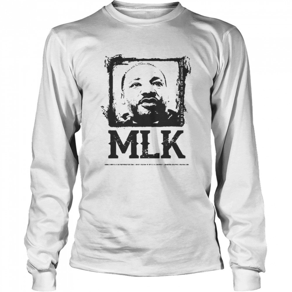 Black Portrait Martin Luther King MLK  Long Sleeved T-shirt