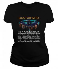 Doctor Who 58th Anniversary 1963 2021 Thank You For The Memories Signatures  Classic Women's T-shirt