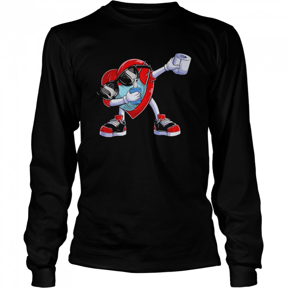 Heart Wearing Mask  Long Sleeved T-shirt